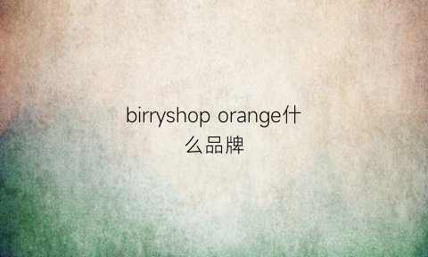birryshoporange什么品牌(berry是什么品牌)